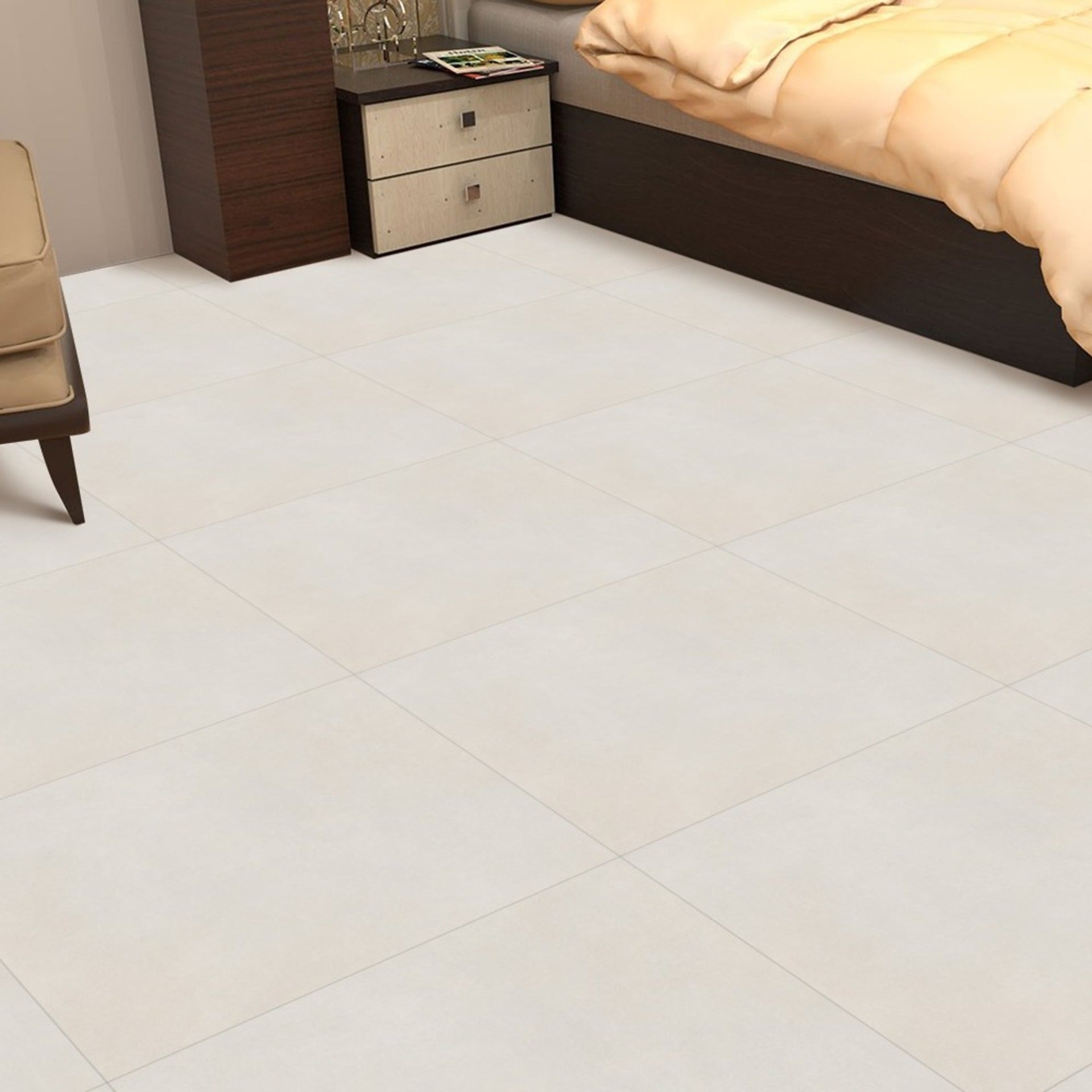 Slatewing Ivory Stone Effect Porcelain 60x60cm Wall And Floor Tile ...