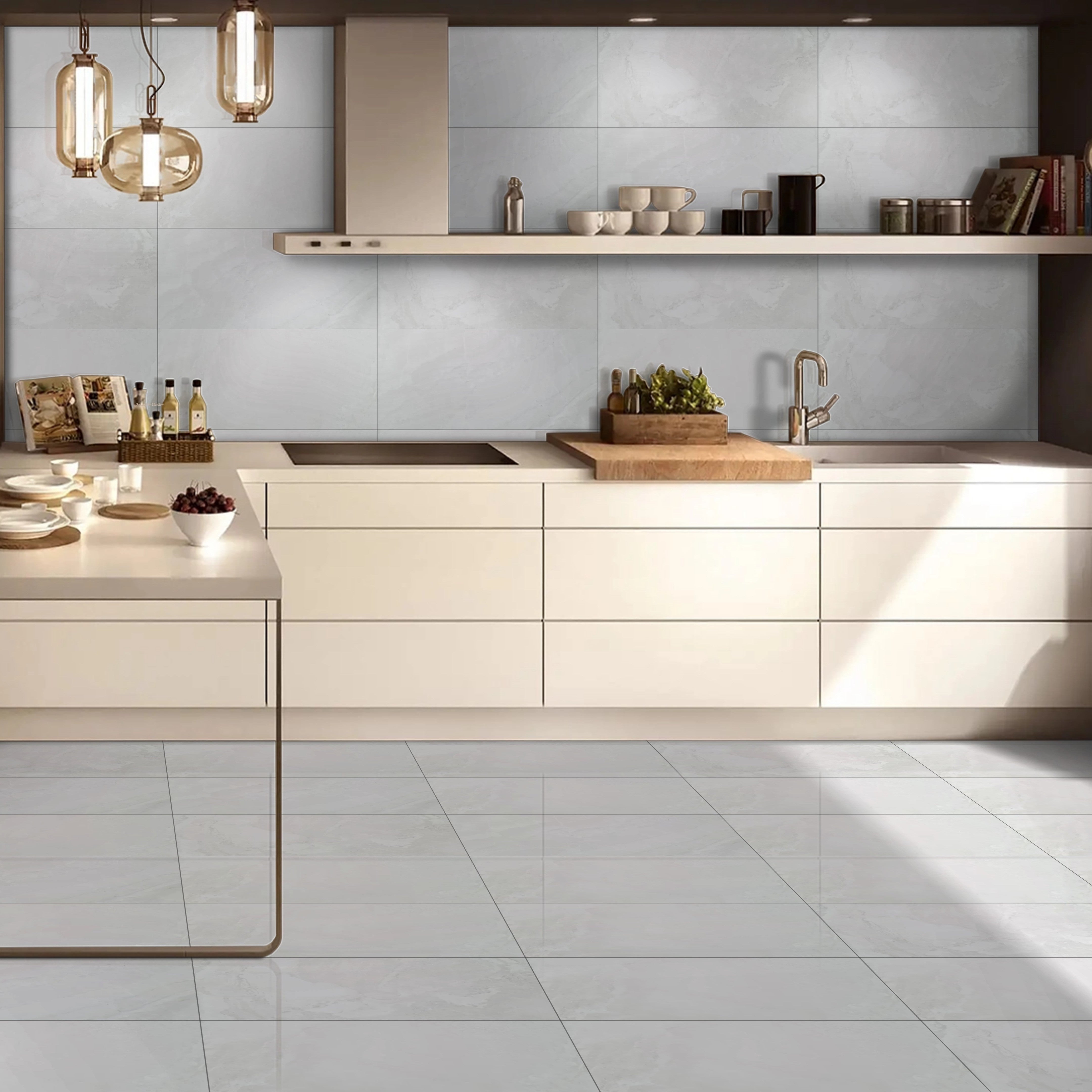 Arachno Grey Gloss Porcelain 30X60cm Wall and Floor Tiles