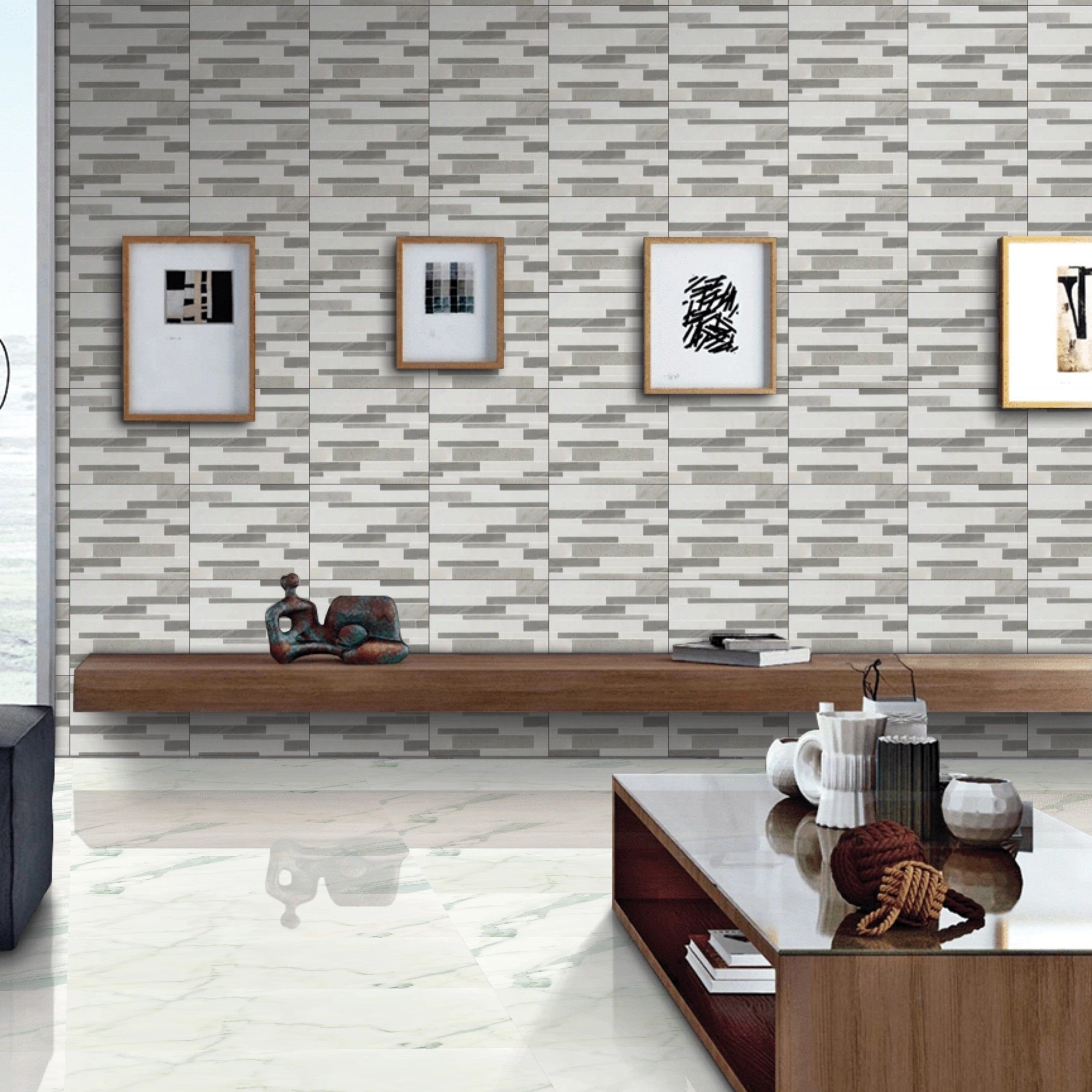 Suva Grey Matt Split-face Ceramic 25x40cm Wall Tiles