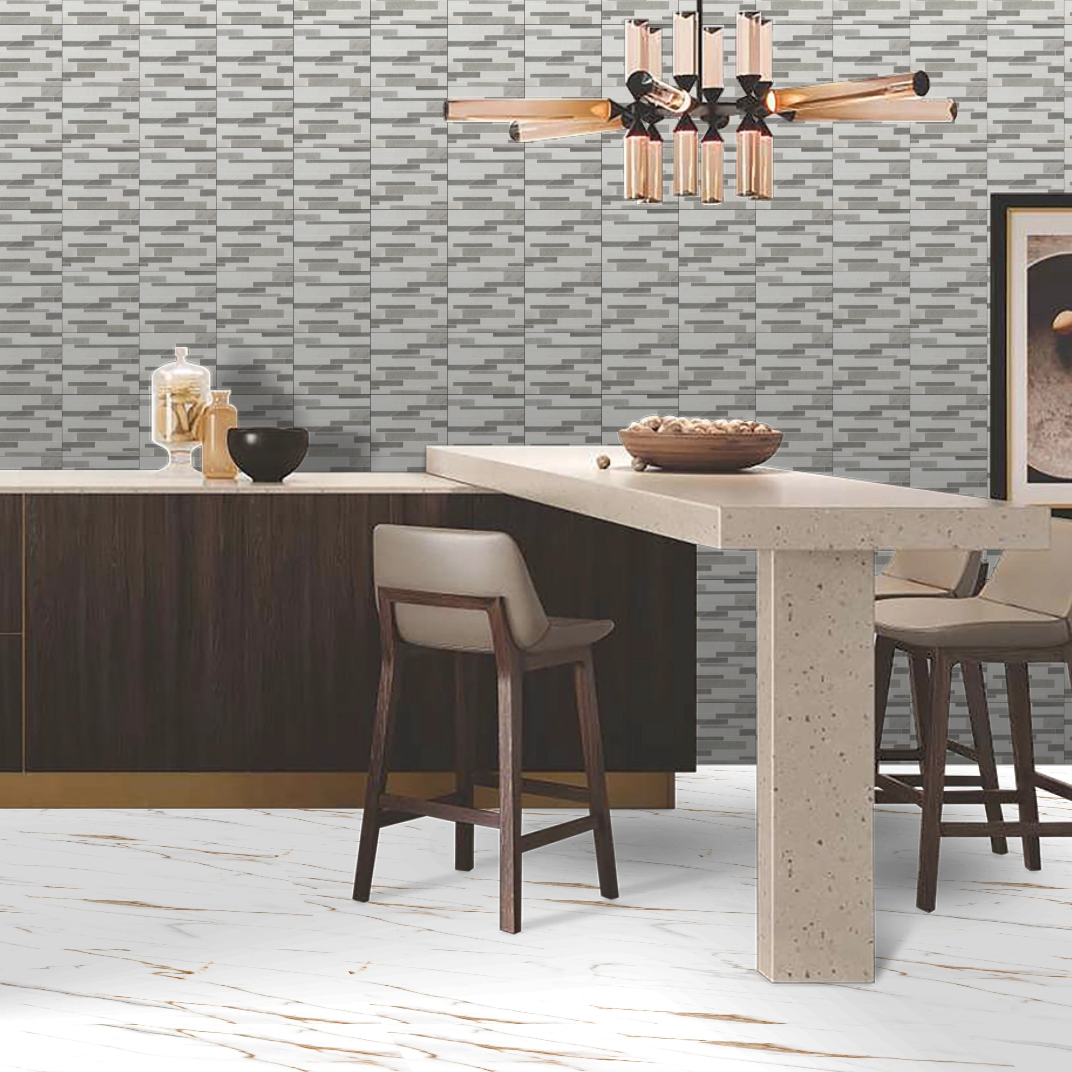 Suva Grey Matt Split-face Ceramic 25x40cm Wall Tiles