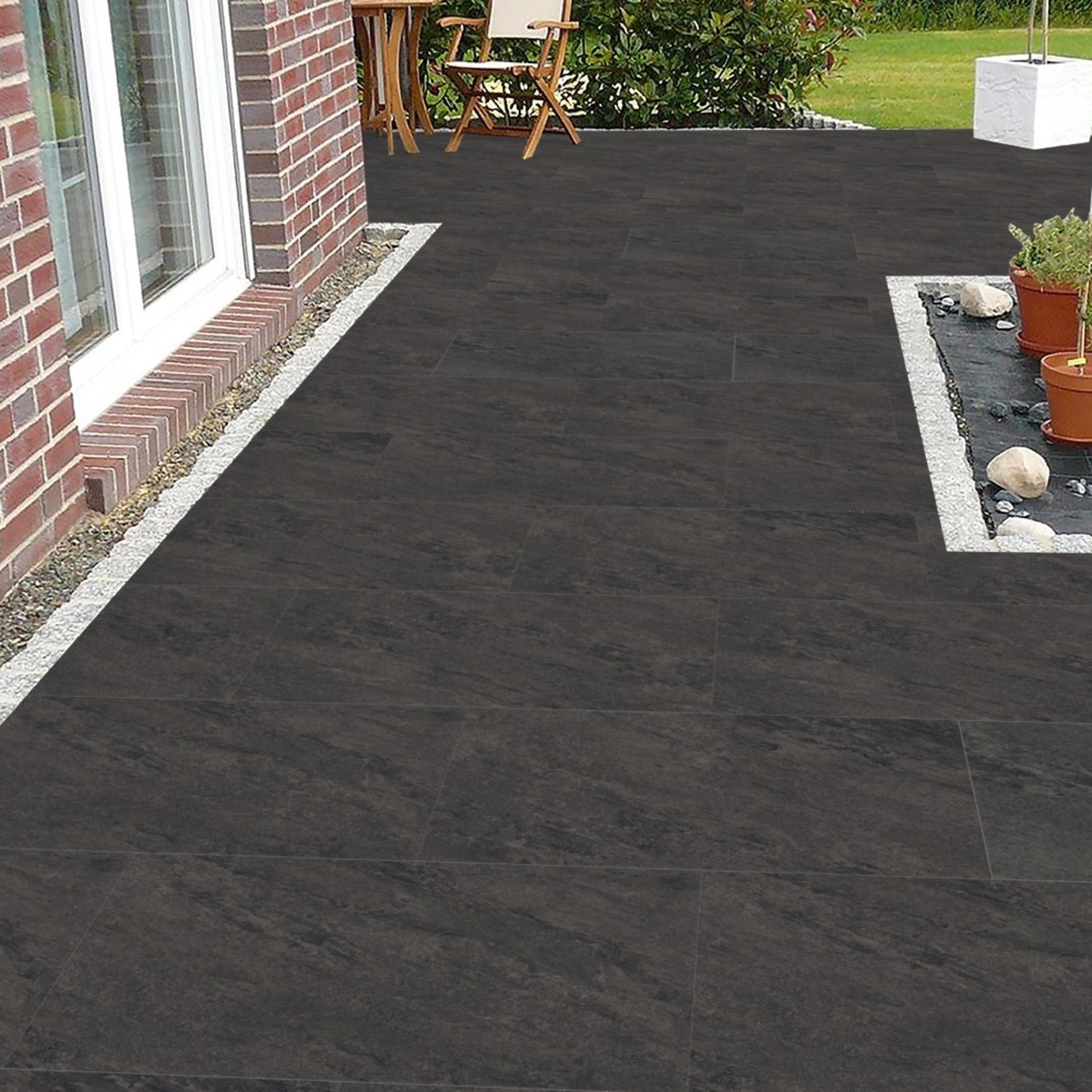 Summit Nero Porcelain 60x90cm Anti Slip Outdoor Parking Garden Matt Tiles