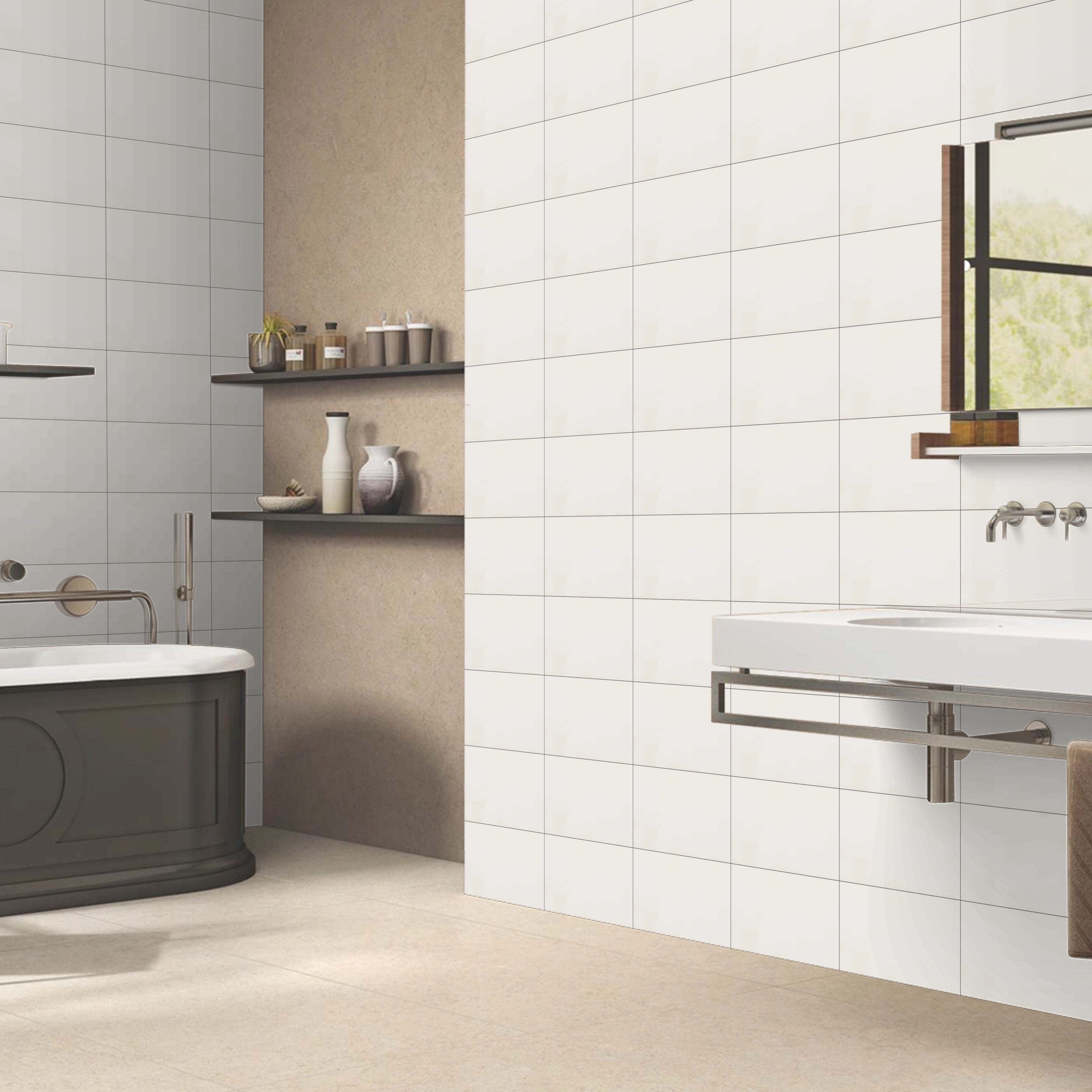 Glorious White Matt Ceramic 25x40cm Wall Tiles