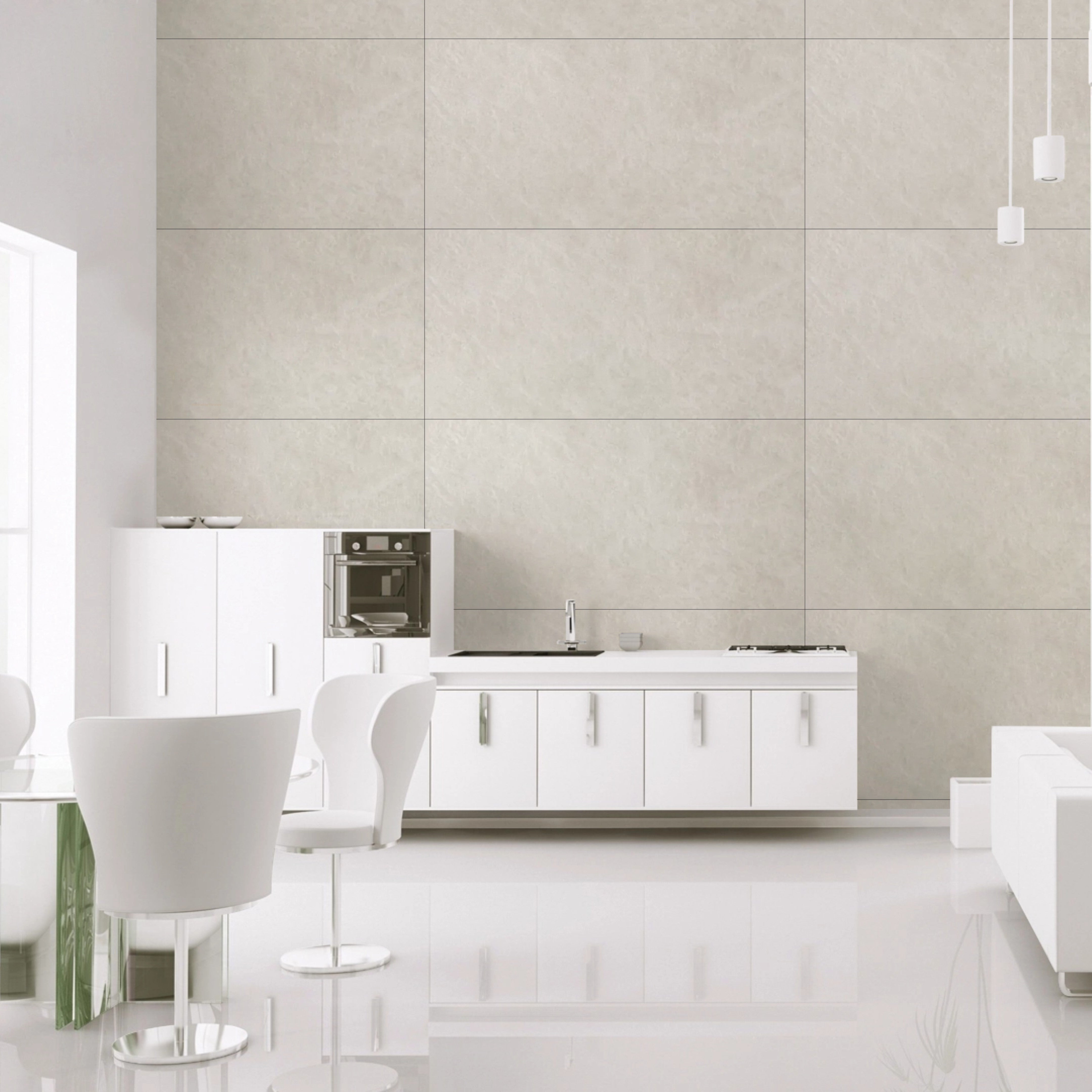 Concrete White tiles 59.5x120cm Matt Porcelain Tiles