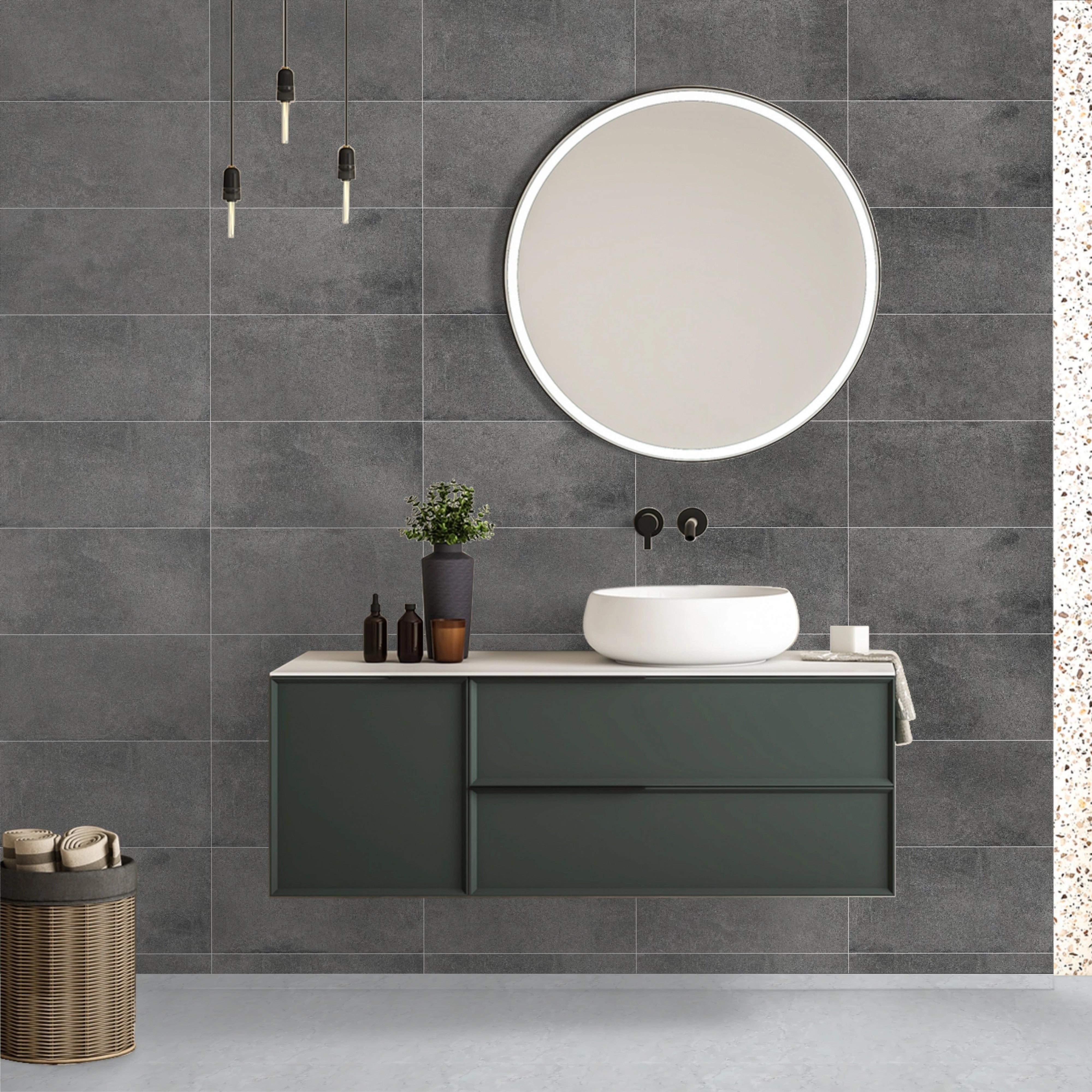 Slate Ash Grey Matt Ceramic 30X60cm Bathroom Kitchen Ceramic Wall Tile