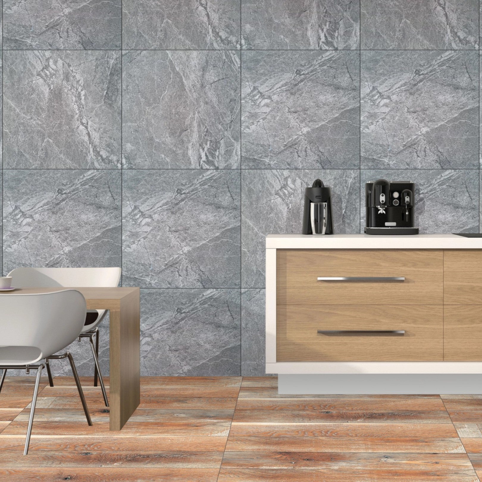 Enigma Grey Porcelain Gloss 60x60cm Wall And Floor Tiles